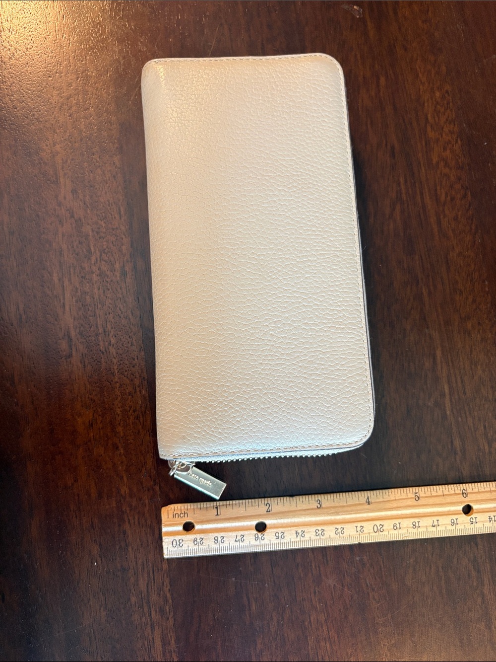 kate spade Cream and White Pebbled Leather Zip Wallet - Picture 10 of 17